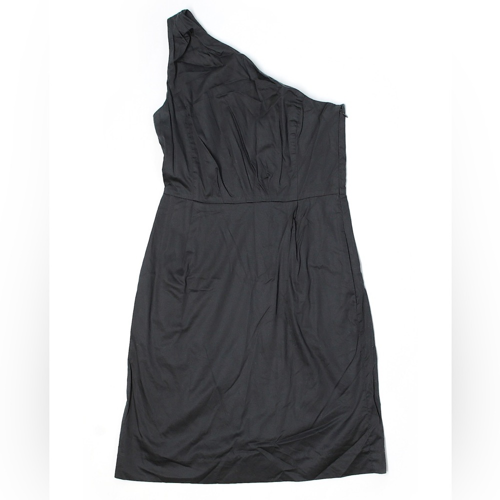 NWOT J Crew Black Ruched Pleated Sheath Mini Empire One-Shoulder Dress Size 4